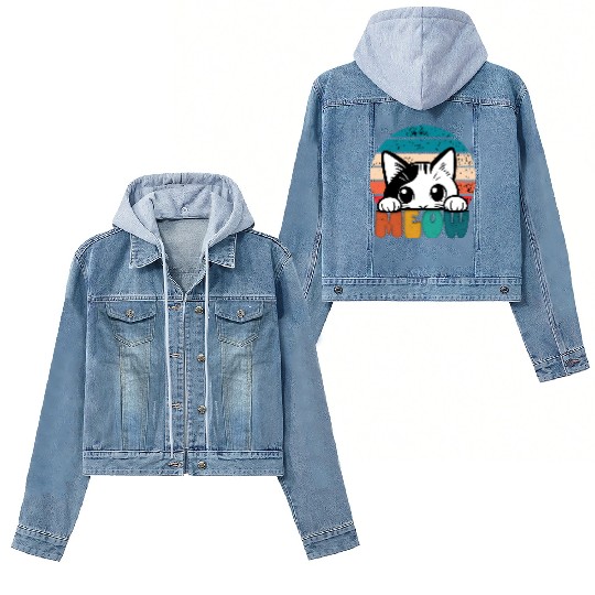 Cat with Funny Sayings for Unisex Women's Denim Jackets