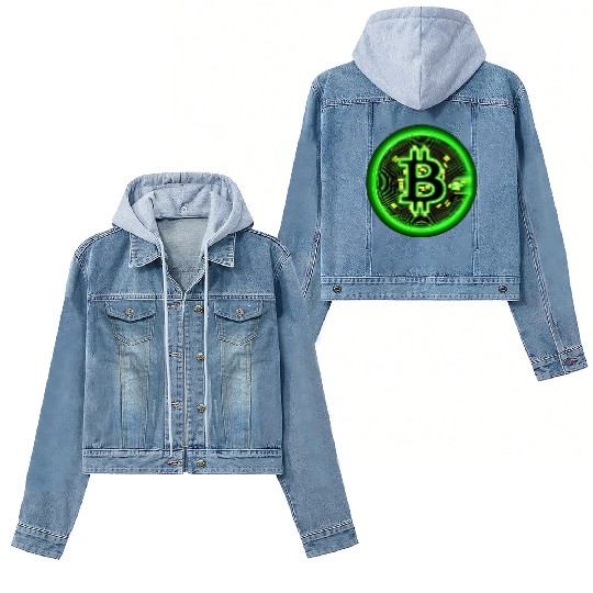 Crypto Currency Coin Vintage Bitcoin Cryptocurrenc Women's Denim Jackets
