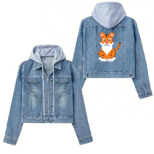 8 Playful Tiger Cub Women's Denim Jackets
