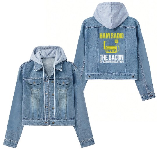 Ham Radio Bacon Amateur Radio Women's Denim Jackets