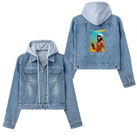 sci fi cosmic vintage style Women's Denim Jackets Women's Denim Jackets