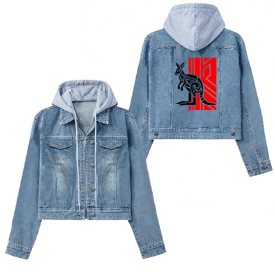 Kangaroo Vector Design 3 Colors Women's Denim Jackets