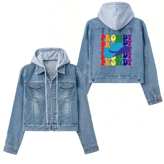 Prowdy Gay Lesbian Howdy Cowboy LGBTQ Pride Groovy Women's Denim Jackets