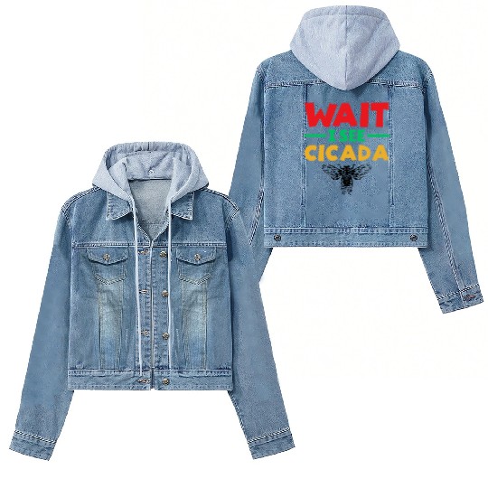 Wait I See Cicada, Colorful Cicada Spring Summer Women's Denim Jackets