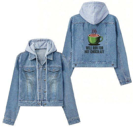 Will Run For Hot Chocolate Women's Denim Jackets