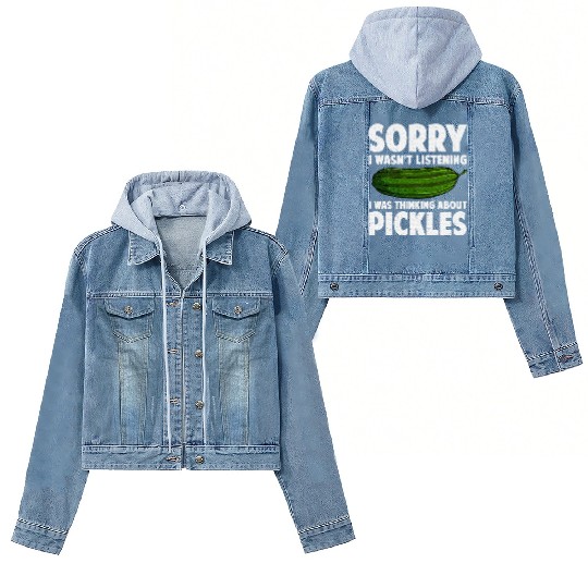 Pickle Design Cucumber Dill Pickle Lover Women's Denim Jackets