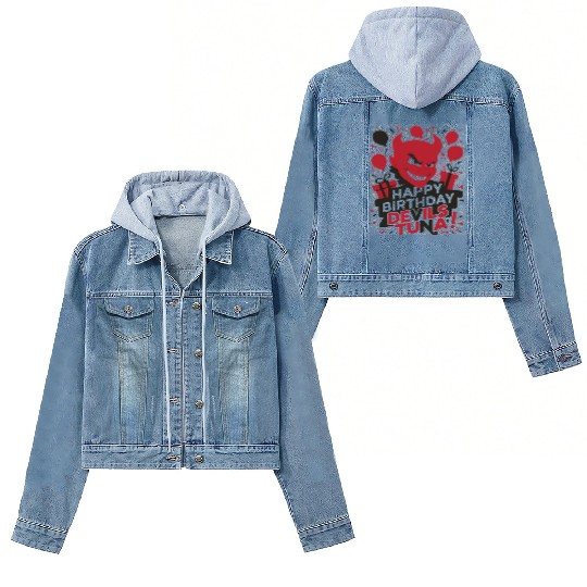 Happy birthday bevels tuna Women's Denim Jackets