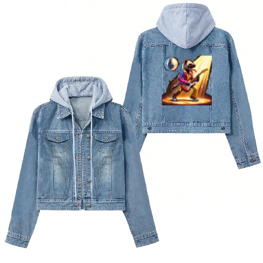 Disco Ball Guitar Hyena Women's Denim Jackets