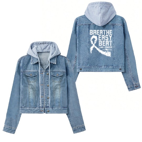 Breathe Easy Beat Lung Cancer Awareness Warriors Women's Denim Jackets