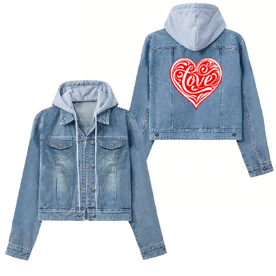 Tribal Love Heart LIKE US ON FACEBOOK # Women's Denim Jackets