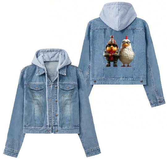 Hip chickens in cool streetwear Women's Denim Jackets