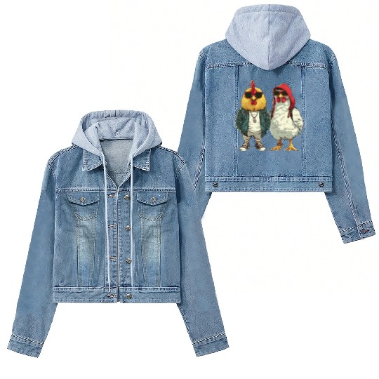 Cool chickens in modern streetwear Women's Denim Jackets