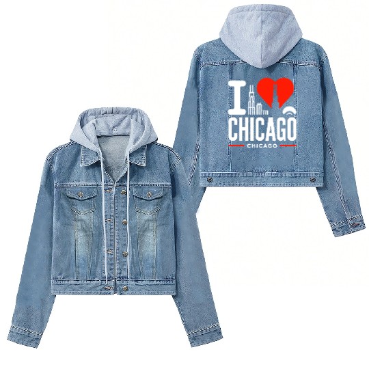 I Love Chicago The Windy City Chi-Town Women's Denim Jackets