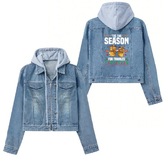 Tamales Ugly Christmas Sweaters Mexican Cinco De Women's Denim Jackets