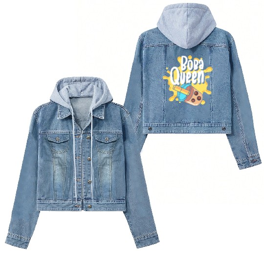 Kawaii Milk Tea Tea Balls Women's Denim Jackets