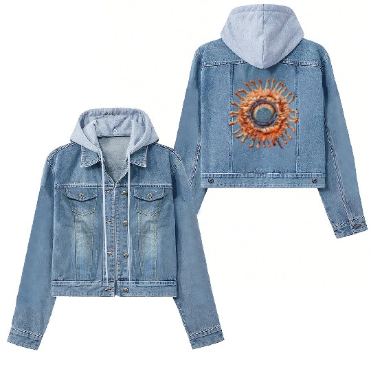 Weirdcore Aesthetic Flower Human Eyeball Fingers S Women's Denim Jackets
