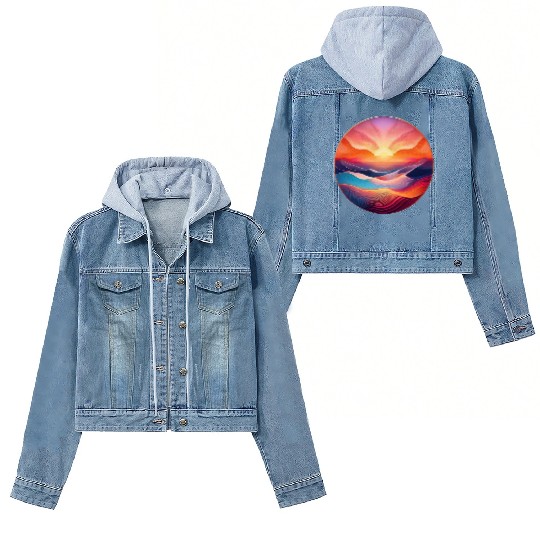 Colorful Sunrise Women's Denim Jackets