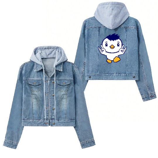 Heavy Metal Duck Bird Chick Rock Horn Hand Gesture Women's Denim Jackets