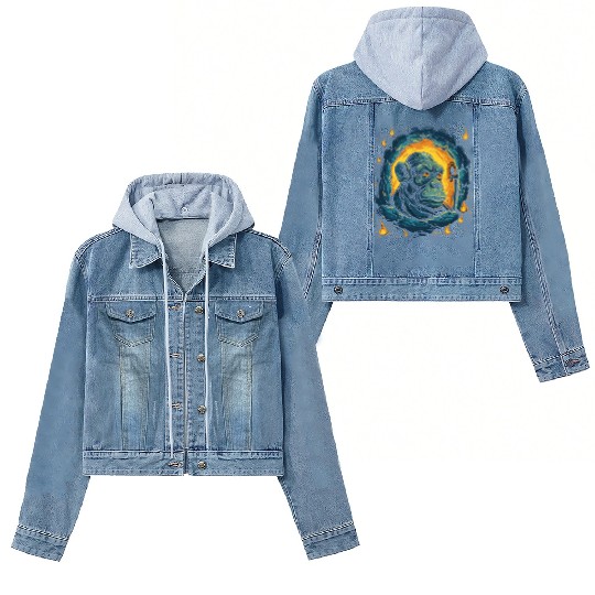 Night of the Starry Dungeon Monkey Women's Denim Jackets