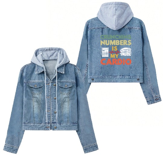 Crunching Numbers Is My Cardio Retro Vintage Women's Denim Jackets