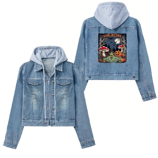 Halloween goblincore enchanted forest goblin Women's Denim Jackets