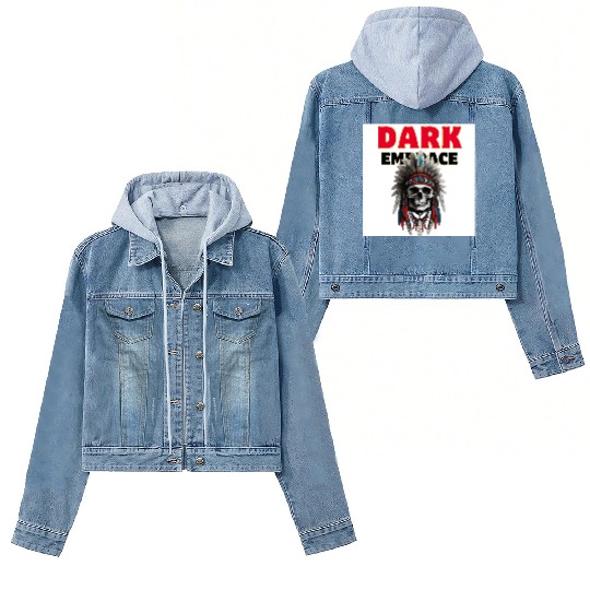 Dark Embrace Skull - Tribal Gothic Art Women's Denim Jackets