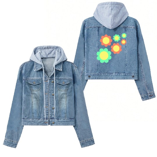 Many Pretty Daisy Flowers Decorative Nature Design Women's Denim Jackets