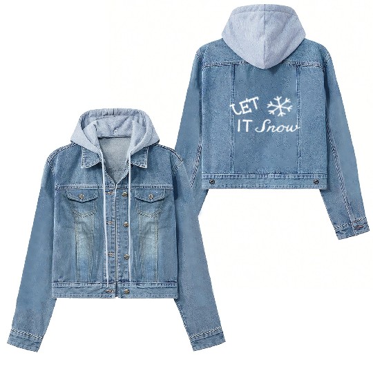 Let it Snow Cool Ice Frost Christmas Snow flake Women's Denim Jackets