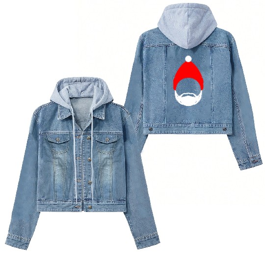 santa claus icon Women's Denim Jackets