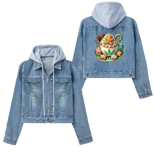 Christmas ice cream, Coquette Chistmas Women's Denim Jackets