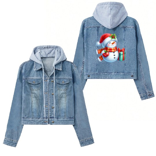 Snowman Christmas, Cute Christmas, Christmas Women's Denim Jackets
