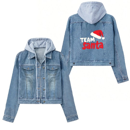 Team Santa Santa Claus Christmas Santa Claus Women's Denim Jackets