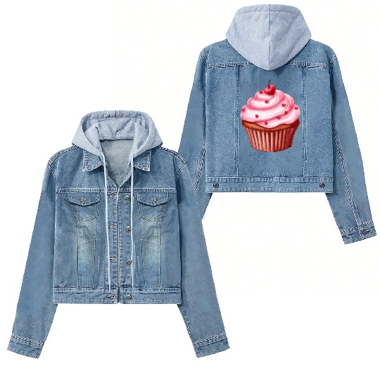 Cup Cake, Valentine Retro Women's Denim Jackets
