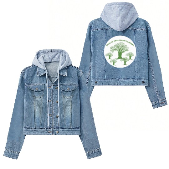Green Tree Environmentalism Advocacy Women's Denim Jackets