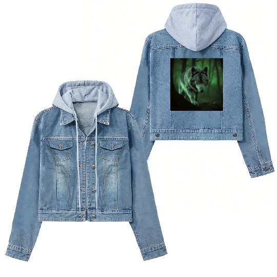 "Majestic Wolf: The Alpha of the Forest" Women's Denim Jackets