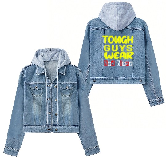 Funny Tough Guys Wear Red Blanc Women's Denim Jackets