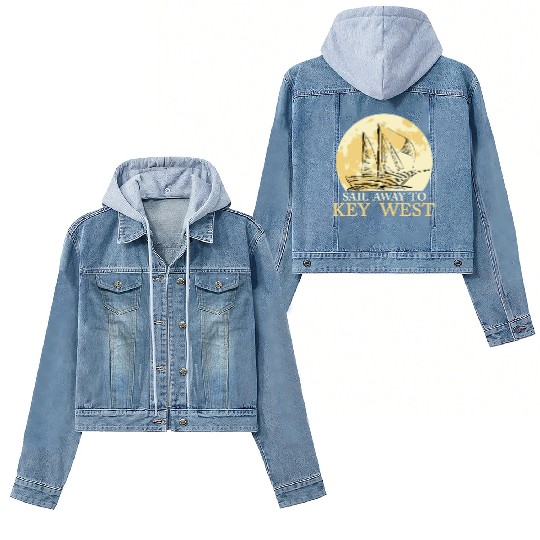 Florida Keys SAIL AWAY TO KEY-WEST Sailing Outfit Women's Denim Jackets