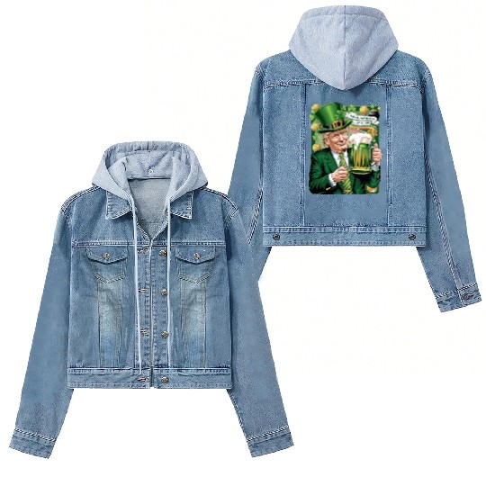 Make St Patrick's Day Great Again Trump Women's Denim Jackets