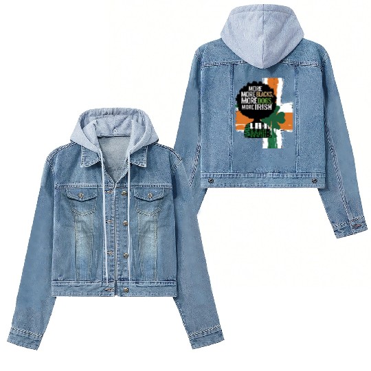 More Blacks More Irish Ireland Flag Anti Racism Women's Denim Jackets