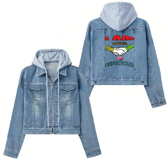 I AM YOUR NEIGHOUR TEXAS AND OKLAHOMA Women's Denim Jackets