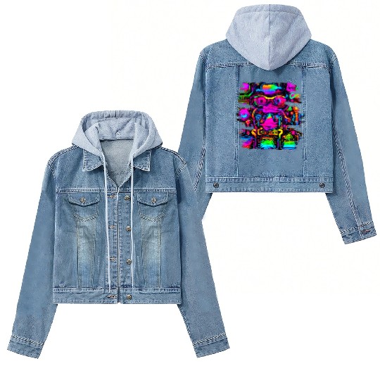 Neon Style 80s Retro Party Color Glow Women's Denim Jackets
