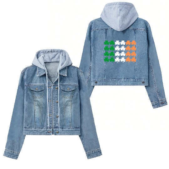 Ireland Shamrock Flag Women's Denim Jackets