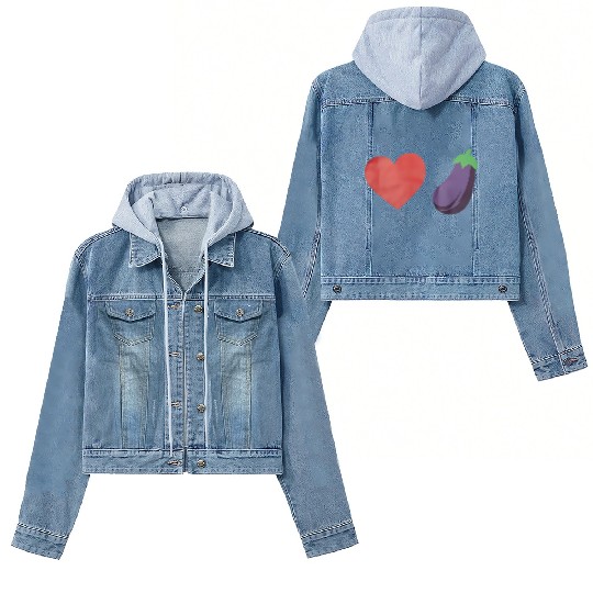 Love Eggplant Funny Gay LGBTQ Pride Women's Denim Jackets