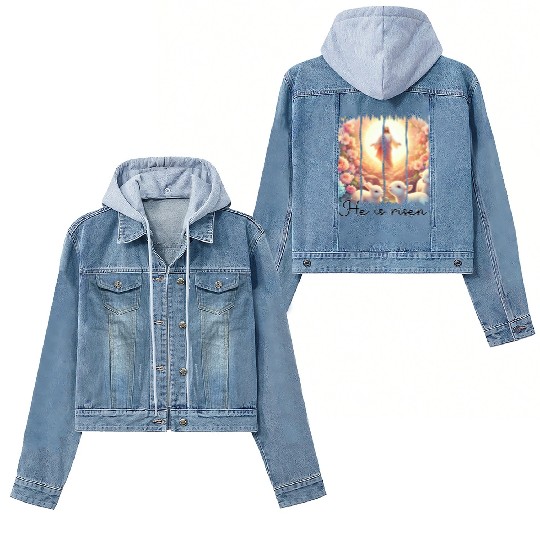 Easter Day Jesus He is risen Women's Denim Jackets
