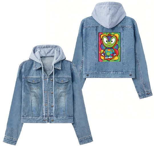 Colorful Cute Alien Women's Denim Jackets