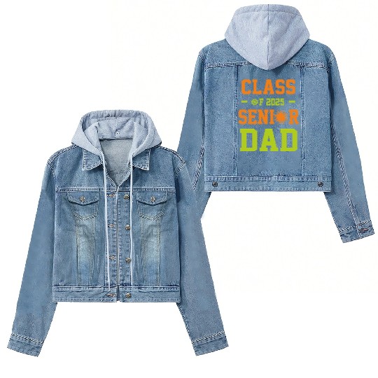 dad graduation class of 2025 senior father Women's Denim Jackets