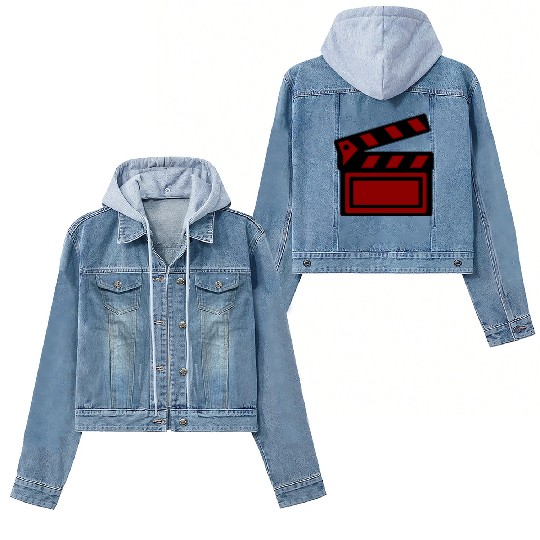 Film Clapboard Icon – Cinematic Design Women's Denim Jackets
