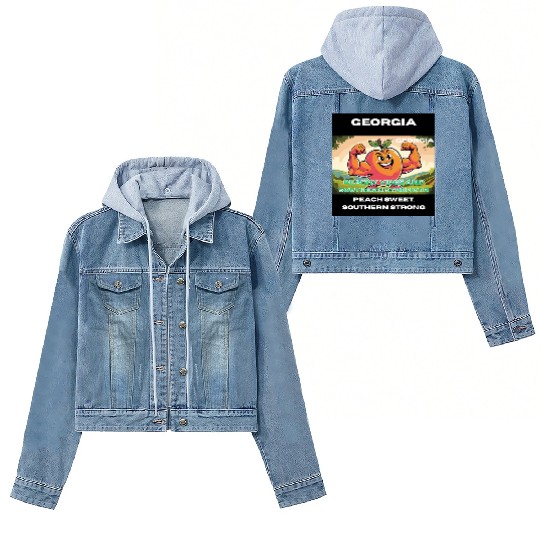 Georgia Peach State Art Women's Denim Jackets
