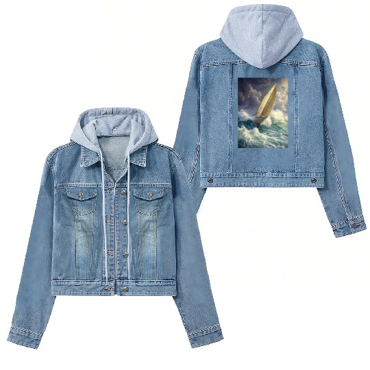 Wild Sailing Through the Storm Women's Denim Jackets