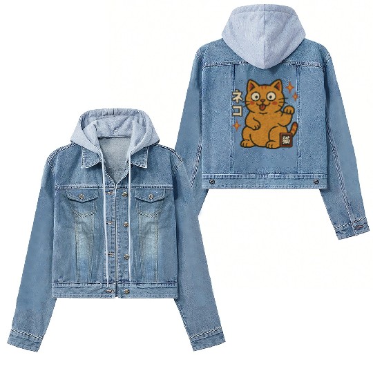 Lucky Cat Japanese Women's Denim Jackets